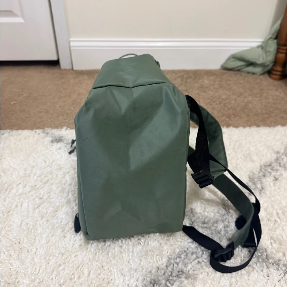 L.L. Bean olive green backpack with black trim